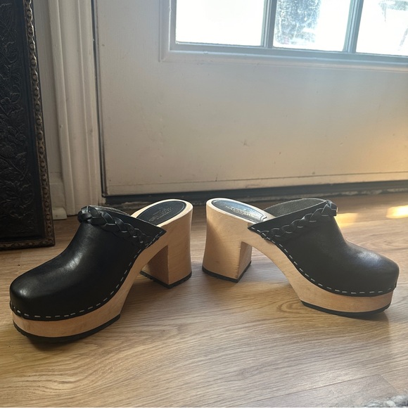 COPY - Swedish has been platform heel braided clog black leather size 38 women’… - Picture 6 of 7